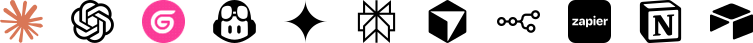 Claude, ChatGPT, Gumloop, GitHub Copilot, Gemini, Perplexity, Cursor, n8n, Zapier, Notion, and Airtable